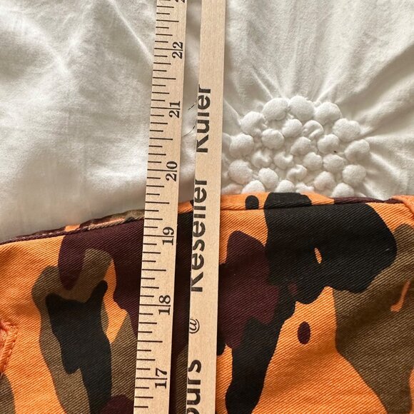 Camo Women LG Neon 90's Pocket Retro Taper High Rise Cargo Joggers Elastic Ankle - Picture 7 of 9